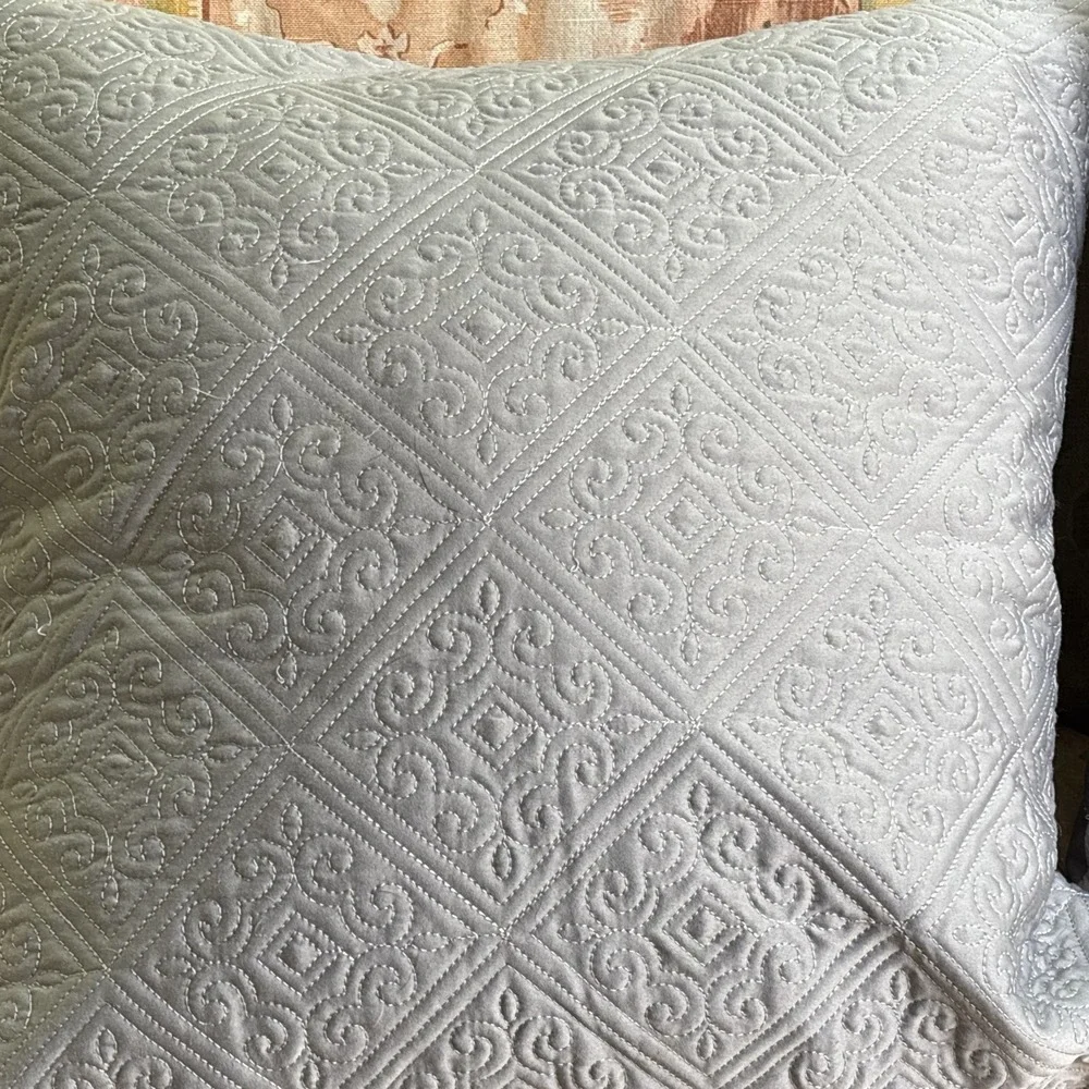 Gray Pillows Feather Set of 2 18x18 Square Geometric Design